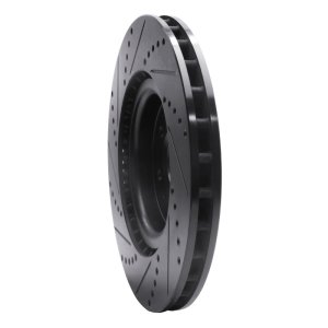 Cadillac CTS Brake Rotor (1) - Front Right - R1 Concepts - Drilled & Slotted - Black - `04-`11